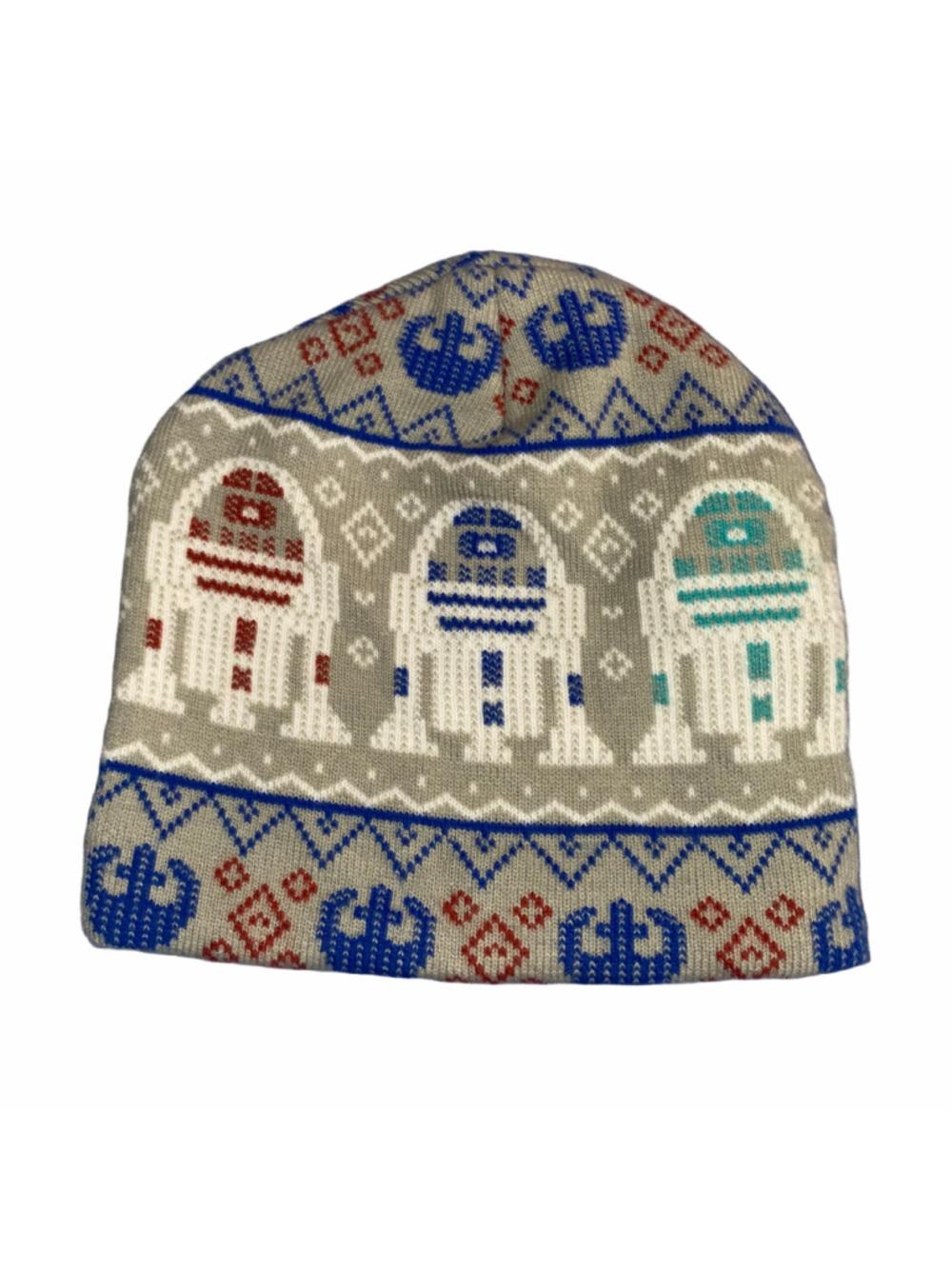 Star Wars R2-D2 Knit Beanie Hat One Size Grey Blue